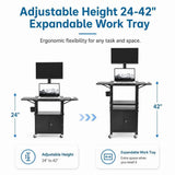 AV Cart with Wheels and Power, AV Cart with Wheels, Computer Cart