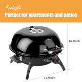 Electric Grill, Techwood Indoor/Outdoor Electric Barbecue Grill, 1600W Portable Removable Tabletop Grill with Adjustable Heat, Double Layer Design for Party, Patio & Backyard (Black)