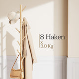Coat Rack Sturdy Wooden Coat Rack Stand, Adjustable Coat Tree, Free Standing Tree Hanger Pipishell