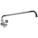 AA Faucet Single Wall Mount Commercial Manual Wok Range Faucet with 14" Swing Spout, Brass Construction Chrome Polished for Restaurant Kitchen NSF Approved