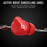 True Wireless Noise Cancelling Earbuds - Compatible with Apple & Android - Red Beats