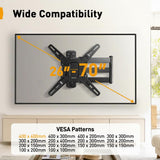 Perlegear Long Arm TV Wall Mount for 26–70 inch TVs up to 100 lbs