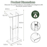 Acrylic Clear Lecterns Podium Stand, 50 Inch - Pulpits for Classrooms, Weddings, Churches, Conference, Speeches