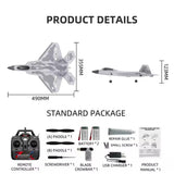 XMFHANG RC Plane 4 Channel, F22 Remote Control Airplane, 2.4GHZ RC Jet Fighter with 6-Axis Gyro Stabilizer, 3D/6G Mode, 2 Batteries, RC Fighter Aircraft Plane for Adults Beginners