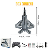 HAWK'S WORK 2 CH RC Airplane, F-22 Plane Ready to Fly, 2.4GHz Remote Control, Easy to Fly RC Glider for Kids & Beginners