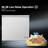 7 Cubic Feet Compact Chest Freezer, 1 Removable Baskets & 7-Level Adjustable Temp - Free-Standing Top-Door Deep Freezer for Home, Kitchen, Office, Basement