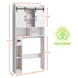 Vabches Over The Toilet Storage Cabinet, Farmhouse Storage Cabinet Over Toilet with Sliding Doors，Home Space-Saving Toilet Rack, for Bathroom, Restroom, Laundry