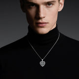 Oseew Photos Text Pendant Necklace Cross Celtic Pendant 925 Silver Customized Necklace with Heart Photos and Text Suitable for Men and Women