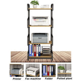 3-Tier Rolling Printer Cart with Adjustable Height & Storage Shelves, Mobile Office Table on Wheels, Space-Saving Design for Home & Office, Sturdy & Durable