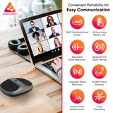 Wireless Conference Microphone with Speaker | Bluetooth, USB & 4 Mics | 360° Pickup Upto 4M Audio Array