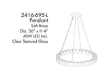 Minka Lavery 2416-695-L Sevryn Pendant, Integrated LED, Soft Brass