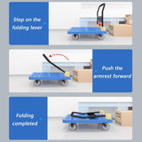 Heavy-Duty Foldable Push Cart Dolly with 1100lbs Capacity Space-Saving Flat Bed Carts