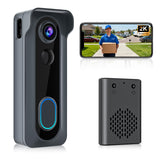 Doorbell Camera Wireless with Chime -2K HD Video AI Motion Detection, Two - Way Audio, Night Vision, Cloud Storage,Battery Powered - Compatible with Alexa, 2.4G WiFi Only