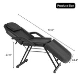 Portable Tattoo Chair, Adjustable Massage Facial Bed with Removable Headrest & Armrest, Foldable Spa Chair with Carry Bag, 73 Inch Esthetician Bed for Salon Beauty Barber Spa Tattoo (Black)