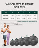Trideer Yoga Ball for Exercise, Pilates, Core & Balance Training, Stability Ball for Pregnancy & Birthing Prep, Physical Therapy, Daily Stretching, Office Chair for Active Sitting, Quick Pump Included