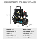 16x24 Dual Atuo Heat Press Machine and Oil Free Air Compressor Set, 5 Gallon 2.1 CFM @ 116PSI Pressure 800W (1.1 HP) 65db Ultra Quiet,for T-Shirt Pressing Machine