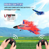 Red RC Plane for Kids Upgrade F-22 Raptor Fighter RC Airplane Remote Control Airplane Toys 2.4 GHZ Smart 6-axis Gyro Stabilizer RTF RC Jet Aircraft Easy to Fly Outdoor Toy RC Glider for Beginners