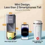 Tastyle Mini Hot and Iced Coffee Maker Single Serve, for K Cup and Ground, 6 to 14 Oz Brew Sizes, with Recipe Book, for Home, Travel, RV, Office and Dorm, Elegant Gray