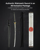 1045 Steel Damascus Geometric Wakizashi, Hand Forged Full Tang Sword