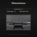 Musashi Katana, Hand Forged 1095 Clay Tempered Full Tang Samurai Sword