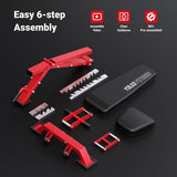 YOLEO Commercial Adjustable Weight Bench - MAX 2300LBS  Home Gym, Decline/Flat/Incline Bench Press 2.4" Thick Pad (6-Step Assembly) (Weight Bench Black)