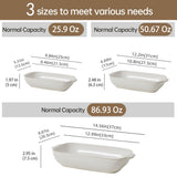 Feenmai Baking Dish for Oven, Ceramic Casserole Dishes Set for 3, Rectangular Lasagna Pan Deep, Baking Pans with Handle, 12.9“/10.8"/8.4" Bakeware Sets for Cake, Casserole, Kitchen Wedding Gifts, Arctic White
