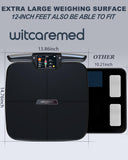 Witcaremed Smart Scale for Body Weight with BMI, Body Fat, Muscle Mass, 8 Electrode High Precision Bathroom Scale, Scale with App, 56 Body Composition Measurement (Black)