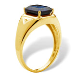Oseew Emerald Cut Ruby Ring for Men 10k/14k/18k Gold Created Mens Ruby Gemstone Rings Luxury Jewelry Customized 2-6 Carat Men's Ruby Ring Engagement Ring Promise Ring For him