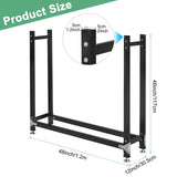 M METERXITY 4ft 1/4 Cord Firewood Rack Outdoor Upgrade Heavy Load-Bearing Frame, Wood Racks with Anti-Slip Adjustable Pad, Firewood Logs Holder Stand for Outdoor Indoor Patio Firepit