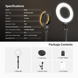 NEEWER BASICS Black BR60 5" LED Desktop Ring Light with Stand Monitor Clamp