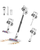 Comvtu Cordless Vacuums, 80,000PRM Powerful Motor Vacuum Cleaner and 2200mAH Rechargeable Battery up to 35 Mins Worktime, 2 Adjustable Modes, Detachable Parts, Wireless Stick Vacuum (Onion White)
