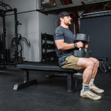 Titan Fitness Elite Series Single Post Flat Bench, 2.5" Thick HeftyGrip Vinyl Pad, Rated 1,000 LB, Dedicated Home Gym Competition Weightlifting & Strength Training Utility Bench Titan Fitness