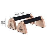 Push Up Stand, 2 PCS Wood Parallettes Bars, 9" Wooden Calisthenics Equipment, Handstand Blocks and Pushup Handles