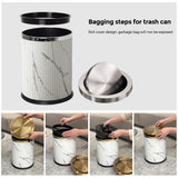 YOJIA 4 Gallon / 15L Trash Can Bathroom with Swing Lid, White Gold Garbage Can, Leather, Modern, Large Office Waste Basket, for Bedroom, Kitchen, Powder Room, Hotel, Business(15L Ink Marble)