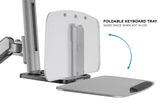 Mount-It! Dual Monitor Wall Mount, Keyboard Tray & CPU Holder, Sit-Stand