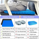 Gel Seat Cushion, Double Thick Egg Gel Cushion for Pressure Pain Relief, Breathable Wheelchair Cushion Chair (16x14x1.65inch)