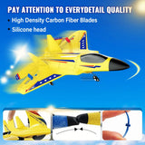Yellow RC Plane for Kids Upgrade F-22 Raptor Fighter RC Airplane Remote Control Airplane Toys 2.4 GHZ Smart 6-axis Gyro Stabilizer RTF RC Jet Aircraft Easy to Fly Outdoor Toy RC Glider for Beginners