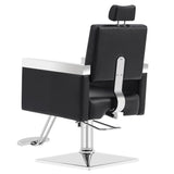 BarberPub Classic Recline Hydraulic Barber Chair Salon Spa Chair Hair Styling Beauty Equipment 3018 (Black)