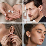 Lab Grown Diamond Halo Stud Earrings Screw Back for Women
