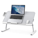 Laptop Bed Tray Desk, Adjustable PVC Leather Desktop Lap Desk, Portable Laptop Table Stand (Large, Gray & X-Large, Black) SAIJI