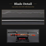 Vermilion Crane Katana, 1045 Carbon Steel Hand Forged Full Tang Sword