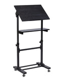 Mobile Stand Up Desk, Portable Podium and Presentation Lectern Height-Adjustable Multi-Purpose Standing Workstation,Black. Mount-It!