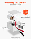 VEVOR Touchless Bathroom Sink Faucet, Automatic Motion Sensor Restroom Toilet Faucet Cold Water with Hole Cover Plate, Battery Operated for 9/16 in Pipe Commercial Lavatory,Chrome Plated Silver,G233M