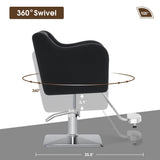 BarberPub Classic Salon Chair for Hair Stylist,Hydraulic Barber Styling Chair,Beauty Salon Spa Equipment 3802 (Black)