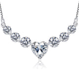 7 Stones Moissanite Necklace for Women, 18K Gold Plated Sterling Silver