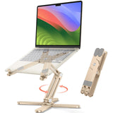 OMOTON LA10 360° Rotating Laptop Stand Riser Foldable for Desk, Gold