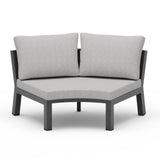Oasbira Outdoor Patio Sectional Modular Sofa, Aluminum 1 Piece Curved Patio Couch with Washable Cushions, All Weather PE Rope Sofa for Backyard,Porch, Deck, Poolsid, Gray