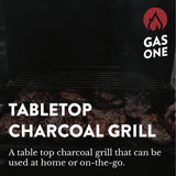 GasOne Portable Tabletop BBQ Grill - 18-inch, 2-Tiered, Side Handles & Lid - Compact Charcoal Grill for Picnic & Tailgate