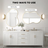WallBeyond Gold Asymmetrical Mirror, Modern Irregular Wall Mirror with Aluminum Frame for Bedroom, Bathroom, Living Room, and Entryway 36" H x 24" W (Gold)