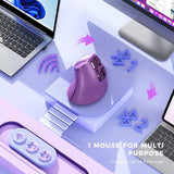 IDJXNXYDH Vertical Ergonomic Wireless Mouse Rechargeable 2.4G Bluetooth 3 Device Silent Vertical Mouse for Laptop PC Mac Tablet